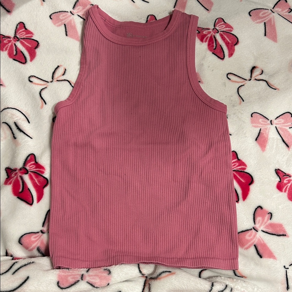 No Boundaries Pink Ribbed Crop Top